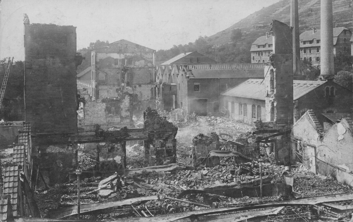 Großbrand in der Kammgarnspinnerei